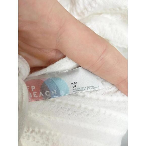 Free People Top Womens XS Beach Tie Back High Neck Halter Boho Hippie Cotton - Picture 4 of 9